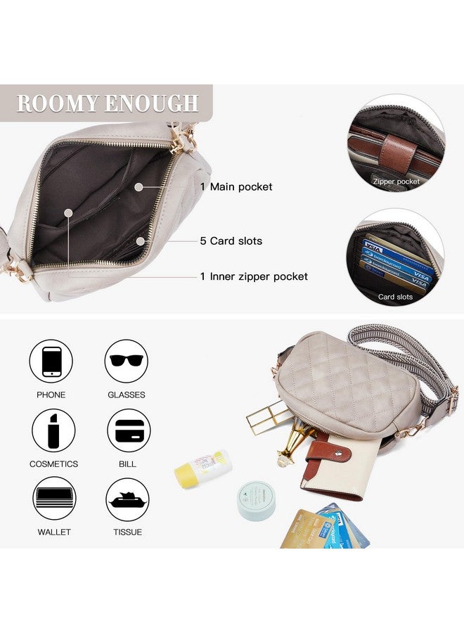 Quilted Crossbody Bag Small Crossbody Purse For Women Trendy Leather Lightweight Shoulder Handbags