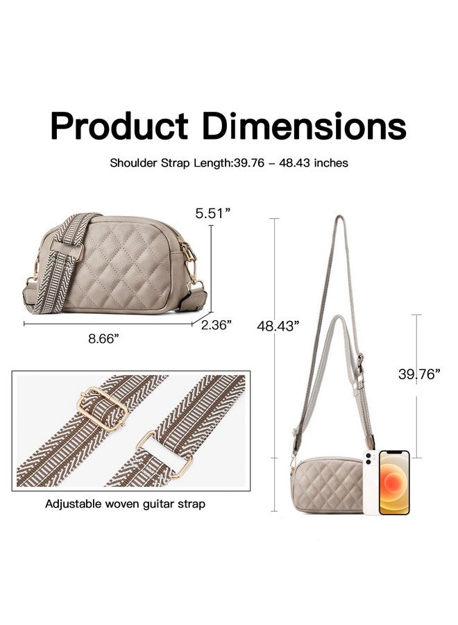 Quilted Crossbody Bag Small Crossbody Purse For Women Trendy Leather Lightweight Shoulder Handbags