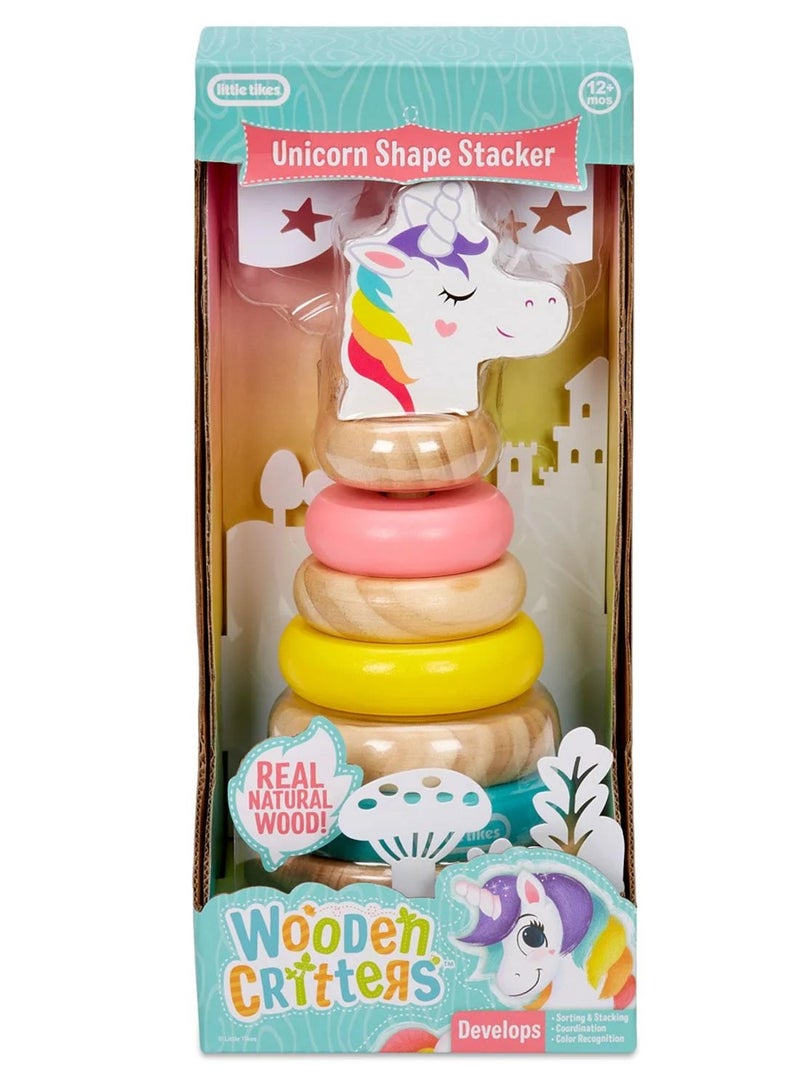 Little Tikes Wooden Critters Shape Stacker Unicorn