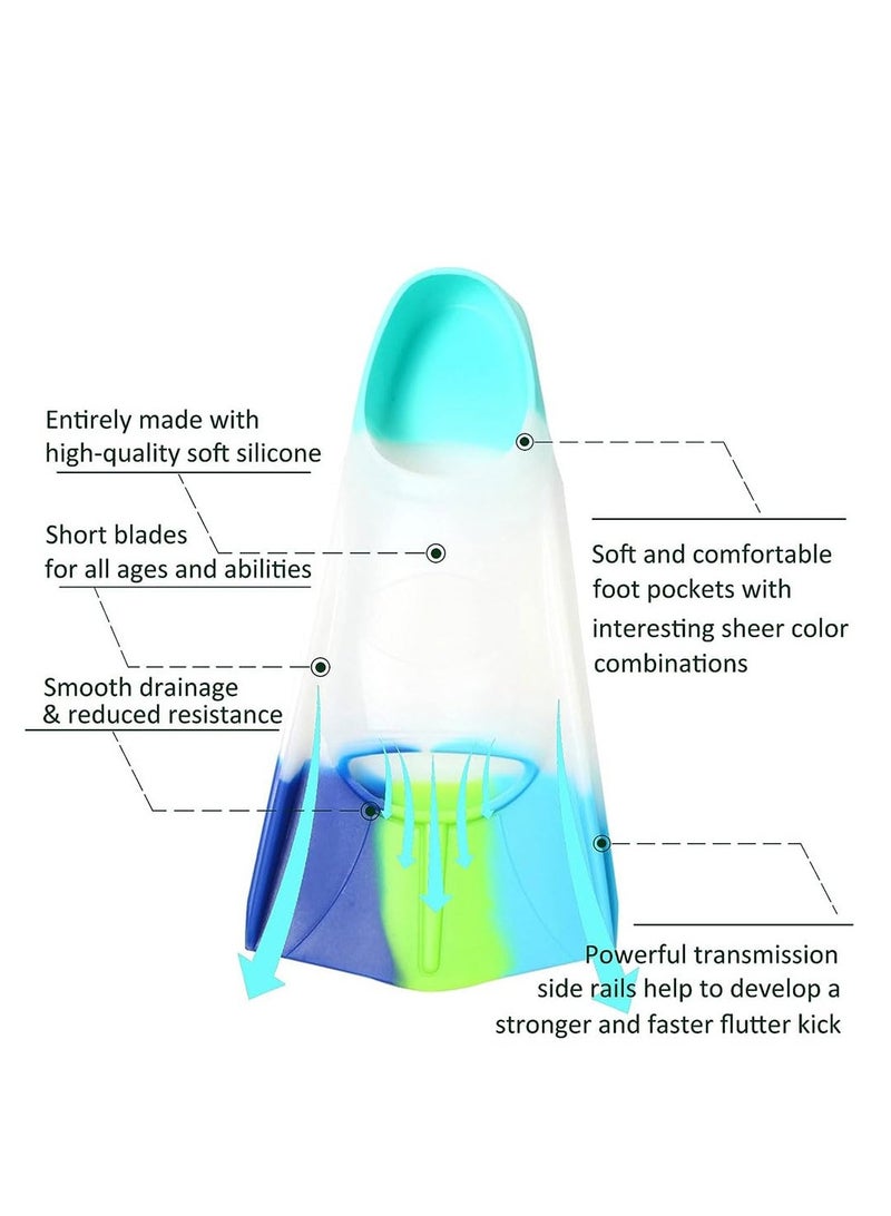 Coolbaby Kids Swimming Fins Swimming Training Fins for Diving or Lap Swimming XS 30-32