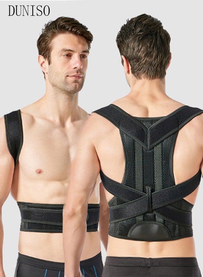 Posture Corrector Belt for Men and Women Comfortable Adjustable Back Braces Improve Neck Shoulder Posture Bands Pain Relief for Back Shoulders Neck M