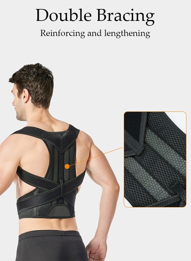 Posture Corrector Belt for Men and Women Comfortable Adjustable Back Braces Improve Neck Shoulder Posture Bands Pain Relief for Back Shoulders Neck M