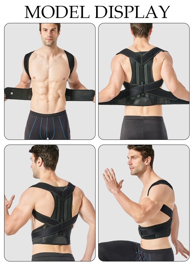 Posture Corrector Belt for Men and Women Comfortable Adjustable Back Braces Improve Neck Shoulder Posture Bands Pain Relief for Back Shoulders Neck M