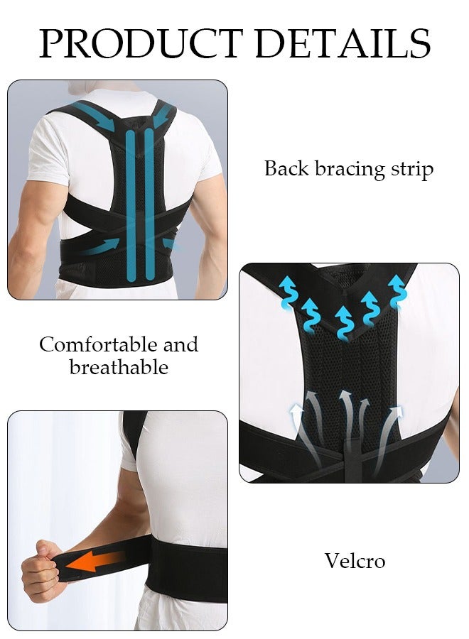 Posture Corrector for Women and Men, Back Brace Fully Adjustable & Comfy, Muscle Memory Support Straightener, Providing Pain Relief from Neck, Shoulder, and Upper and Lower Back