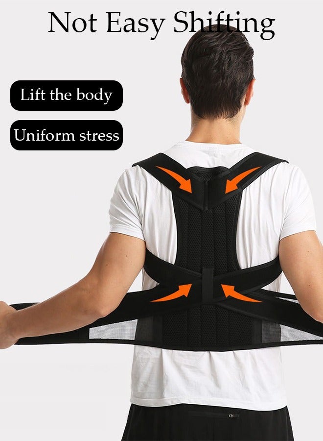 Posture Corrector for Women and Men, Back Brace Fully Adjustable & Comfy, Muscle Memory Support Straightener, Providing Pain Relief from Neck, Shoulder, and Upper and Lower Back