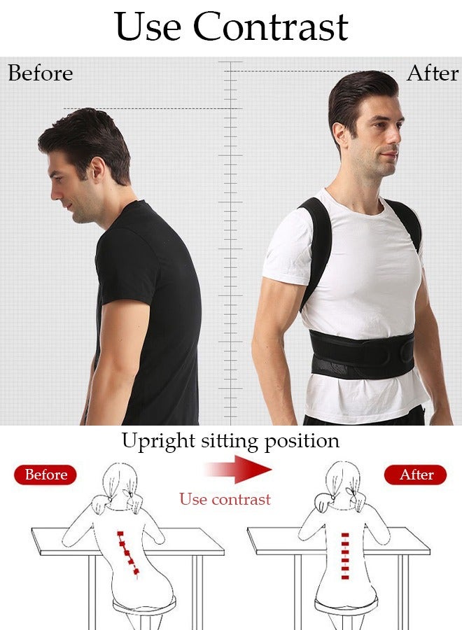 Posture Corrector for Women and Men, Back Brace Fully Adjustable & Comfy, Muscle Memory Support Straightener, Providing Pain Relief from Neck, Shoulder, and Upper and Lower Back