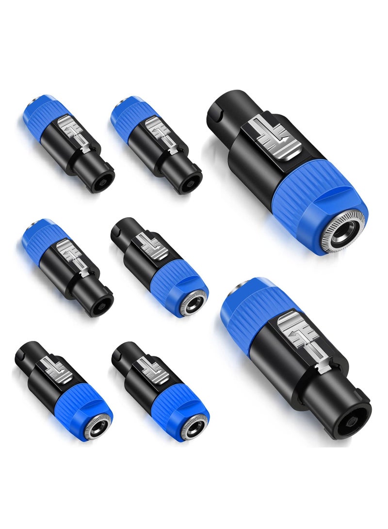 Speakon Connector - Professional Speaker Twist Lock Plug - High-Quality Audio Connector for Sound Systems, Amplifiers, and PA Systems - Durable and Reliable - Pack of 8