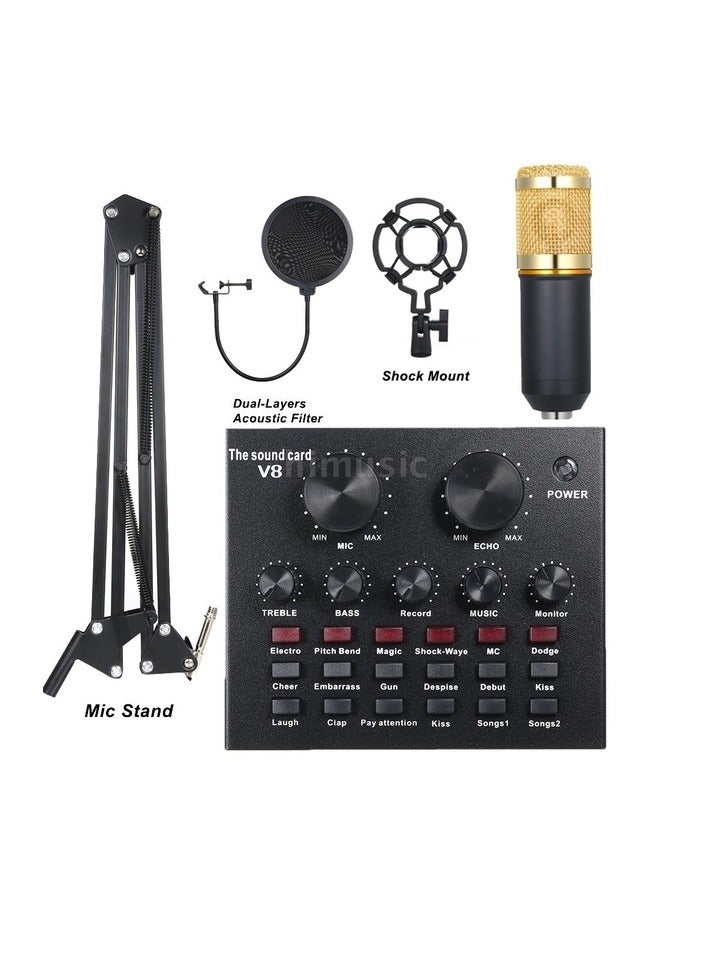 V8 Live Sound Card Intelligent Volume Adjustable Audio Mixer