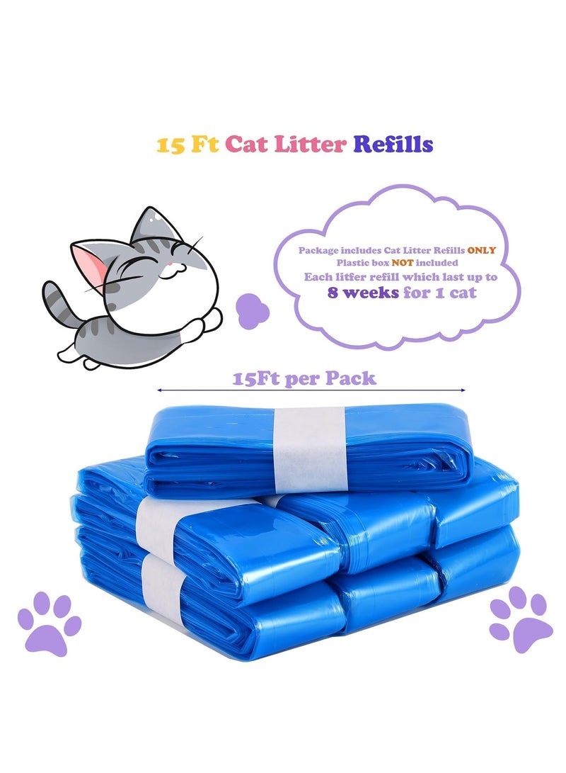 4 Pack Cat Litter Refills Bag, Litter Refills Generic Compatible with Standard/ XL Genie Litter Disposal Refill Cartridge, leak-proof and tear-resistant (Included One Non-original Refill Cartridge)