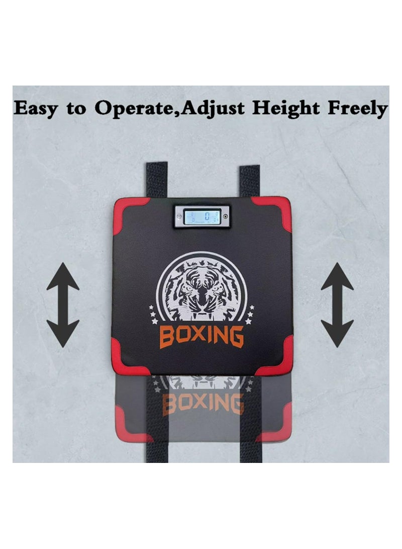 Punch Force Tester, Boxing Strength Mat, Wall Mounted Boxing Mat Used for Training Boxing, Indoor and Outdoor Boxing Strength Tester, Adjustable Height, Displaying Boxing Strength/Frequency