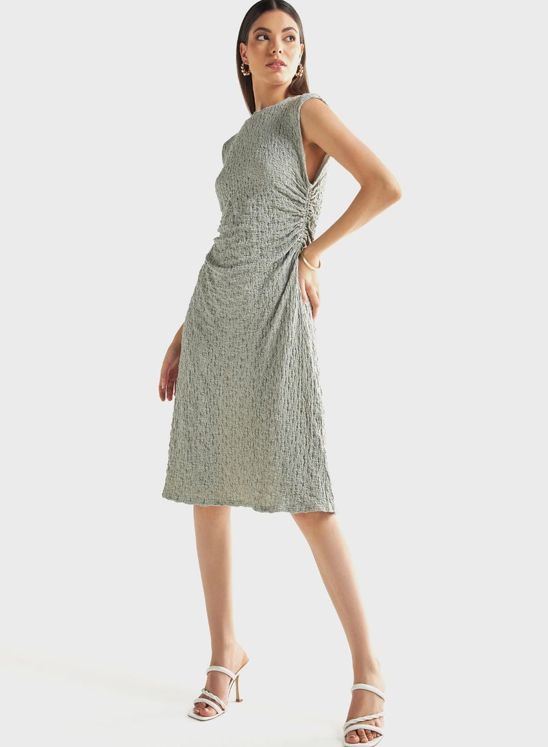 Crinkled Ruched Dress