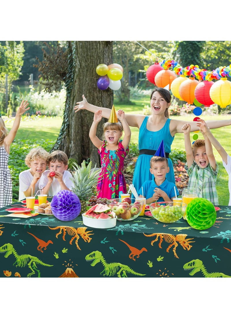 3 Pack Dinosaur Plastic Party Tablecloth, Disposable Dinosaur Table Cover, Suitable for Kids Adults Birthday Dinosaur Party Picnic(54 x 108 Inch)