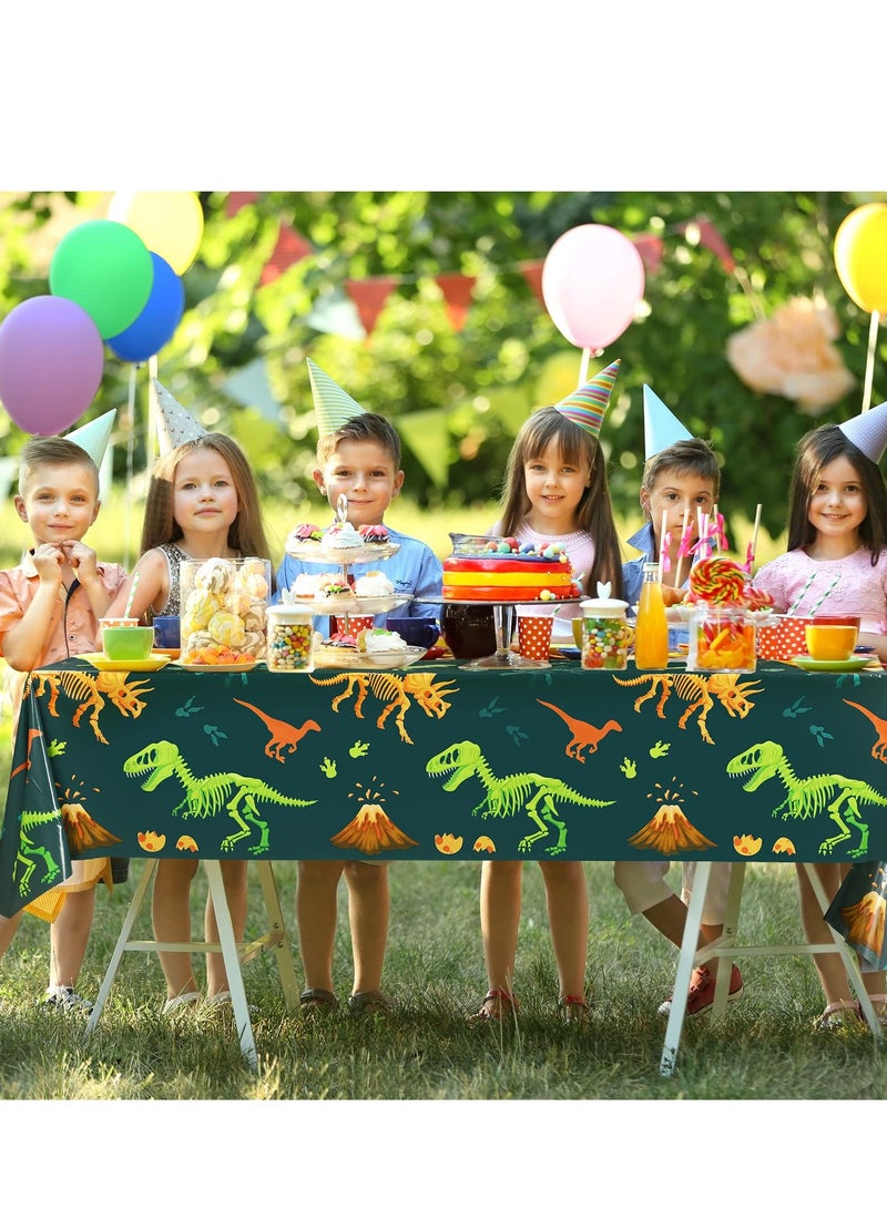 3 Pack Dinosaur Plastic Party Tablecloth, Disposable Dinosaur Table Cover, Suitable for Kids Adults Birthday Dinosaur Party Picnic(54 x 108 Inch)