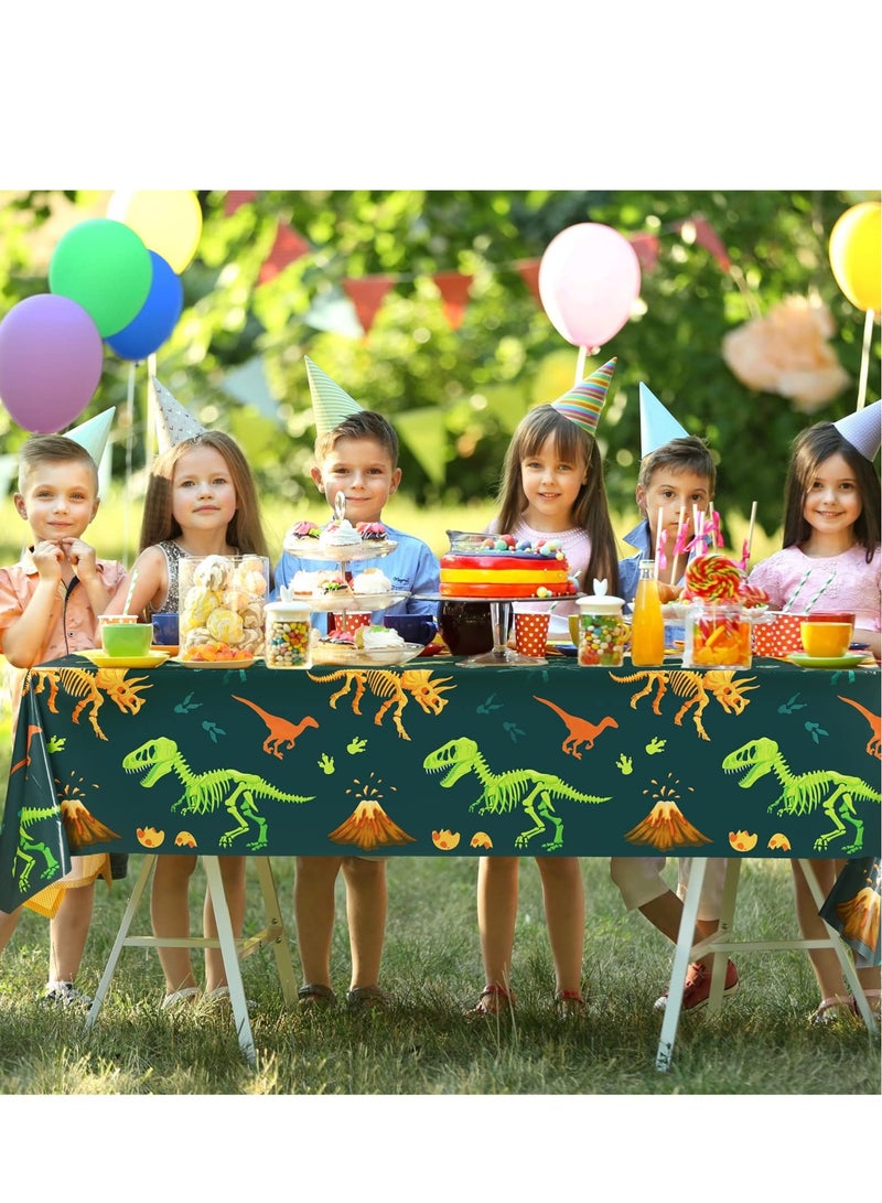 3 Pack Dinosaur Plastic Party Tablecloth, Disposable Dinosaur Table Cover, Suitable for Kids Adults Birthday Dinosaur Party Picnic(54 x 108 Inch)