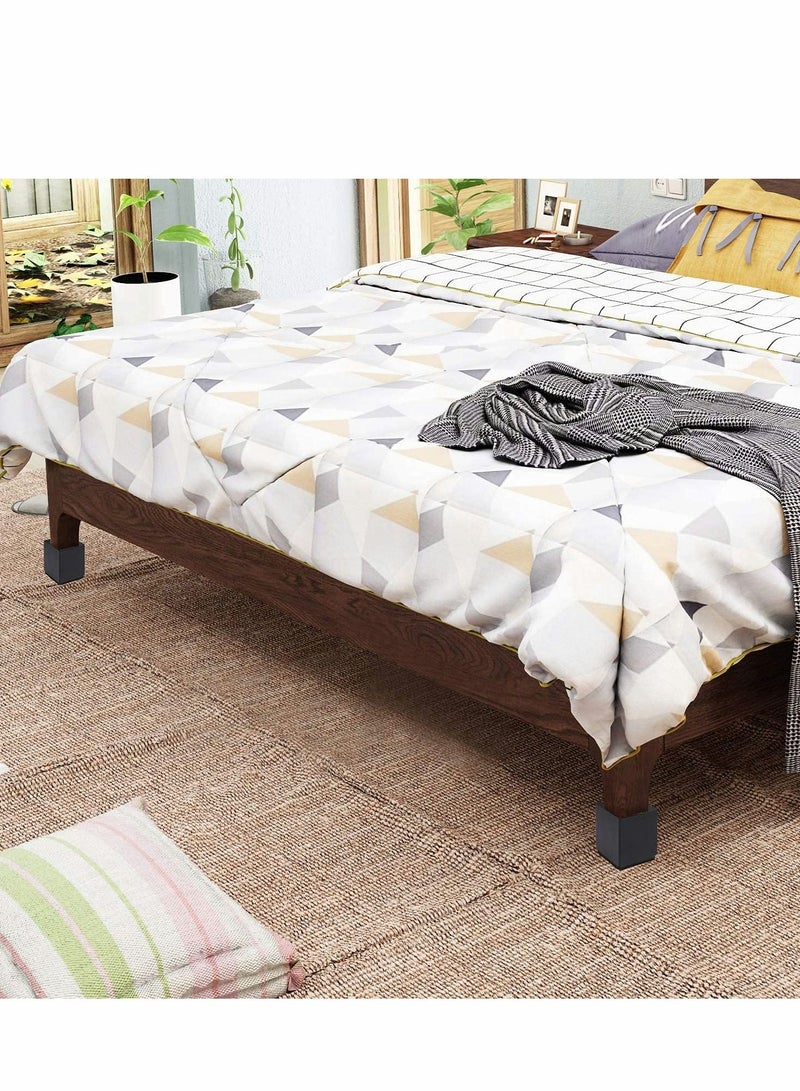 Furniture Risers, Steel Bed Risers, Lifts Height Desk or Sofa Lift , Non Slip Bottom Felt Pad, Heavy Duty Table, Sofa Riser Protect Floor（Square, 4Pack）