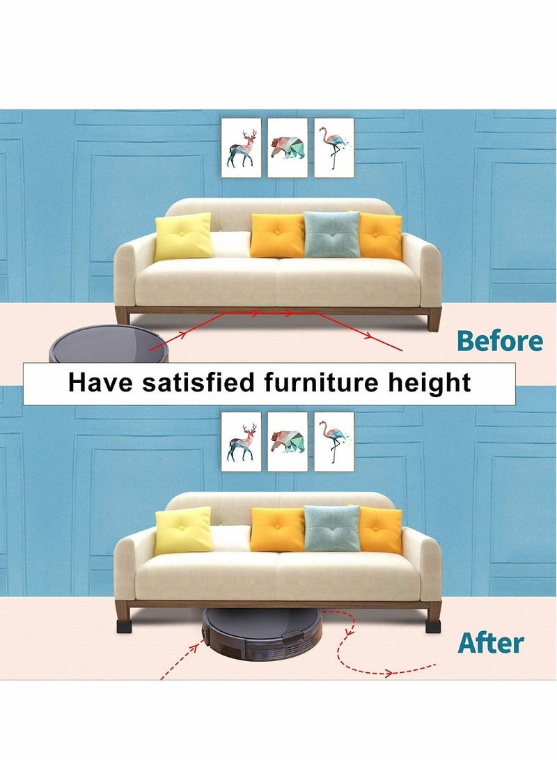 Furniture Risers, Steel Bed Risers, Lifts Height Desk or Sofa Lift , Non Slip Bottom Felt Pad, Heavy Duty Table, Sofa Riser Protect Floor（Square, 4Pack）