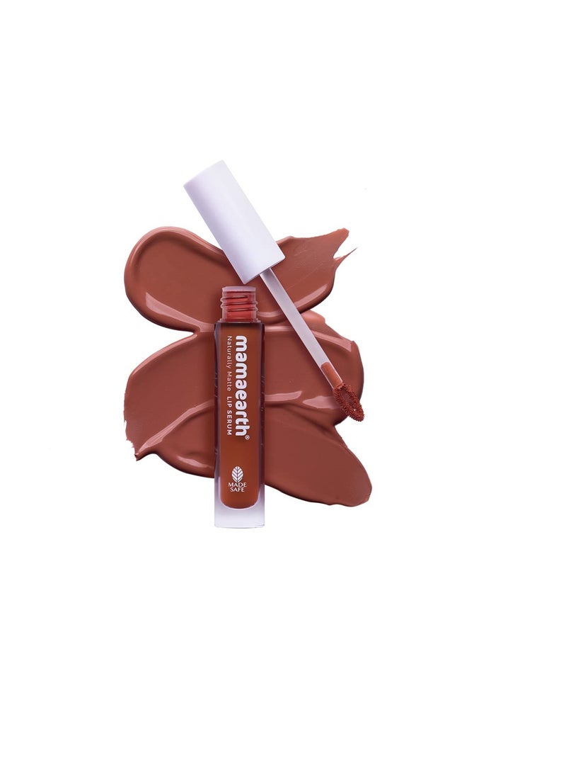 Mamaearth Naturally Matte Lip Serum   Matte Liquid Lipstick with Vitamin C and E For Upto 12 Hour Long Stay  01 Caramel Nude  Nude  3 ml