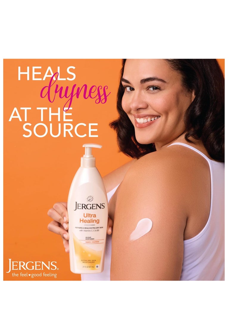 Jergens Ultra Healing Dry Skin Moisturizer, Body and Hand Lotion for Dry Skin, for Quick Absorption into Extra Dry Skin, with HYDRALUCENCE blend, Vitamins C, E, and B5, 32 Ounce