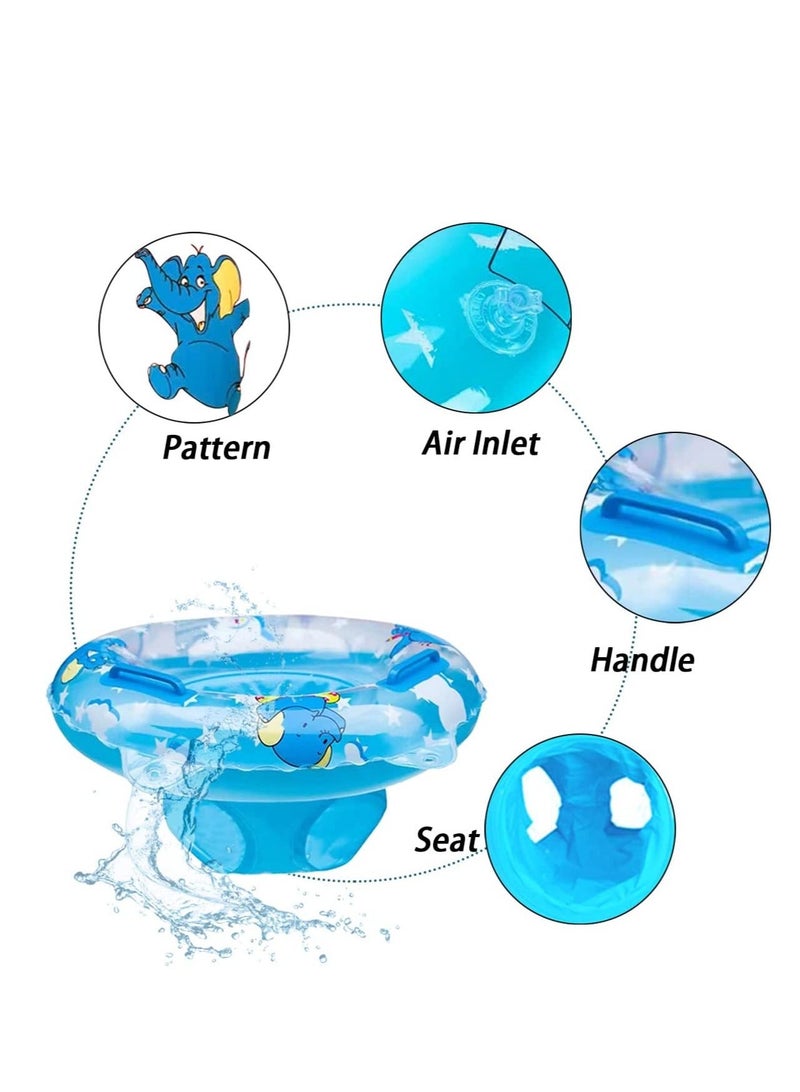 Baby Swimming Float Inflatable Floatie Raft with Handle Safety Seat Children Waist Float Ring Kids Water Bathtub Beach Party Toys Toddler Swim Ring for 3-36 Months