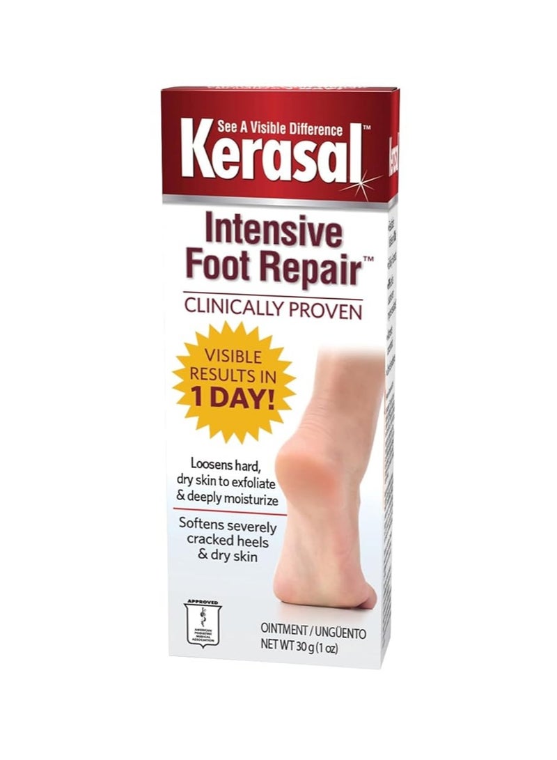 Kerasal Intensive Foot Repair, Skin Healing Ointment for Cracked Heels and Dry Feet, 1 Oz