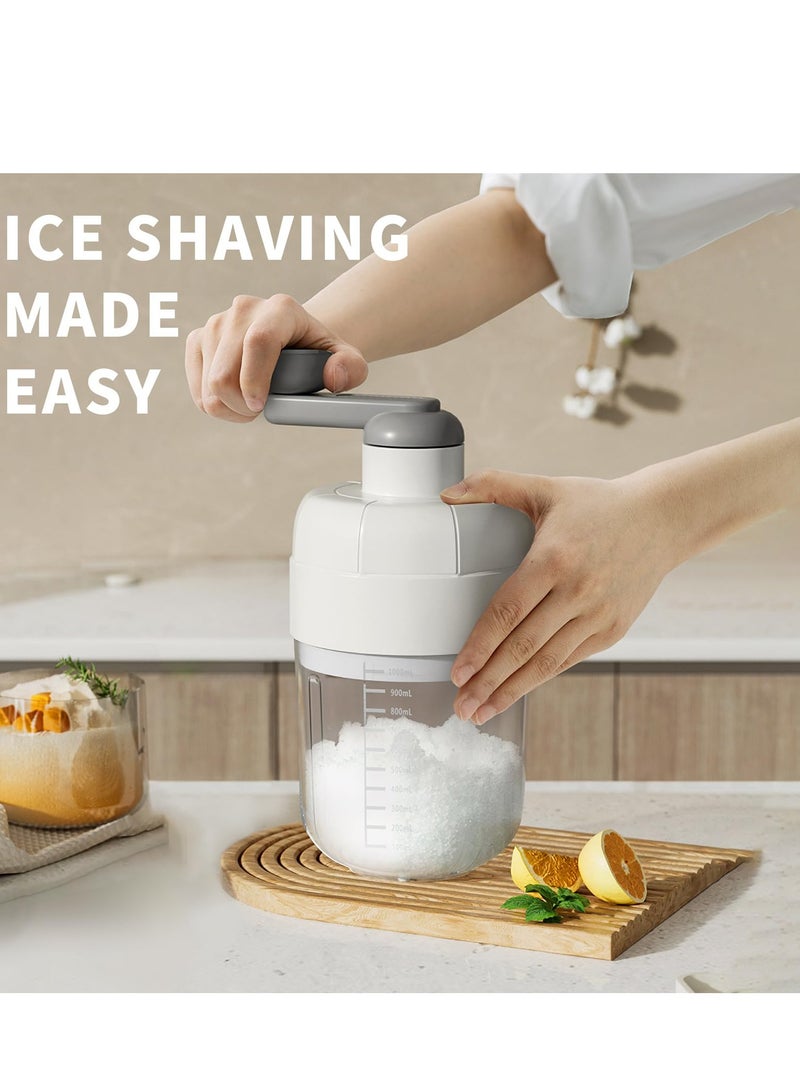 Manual Ice Shaver Snow Cone Machine 1L Portable Shaved Crushed Ice Maker for Home Ice Shaver Hand Crankwith Bonus Ice Cube Tray Perfect for Home and Outdoors Use Ideal for Outdoor Picnics