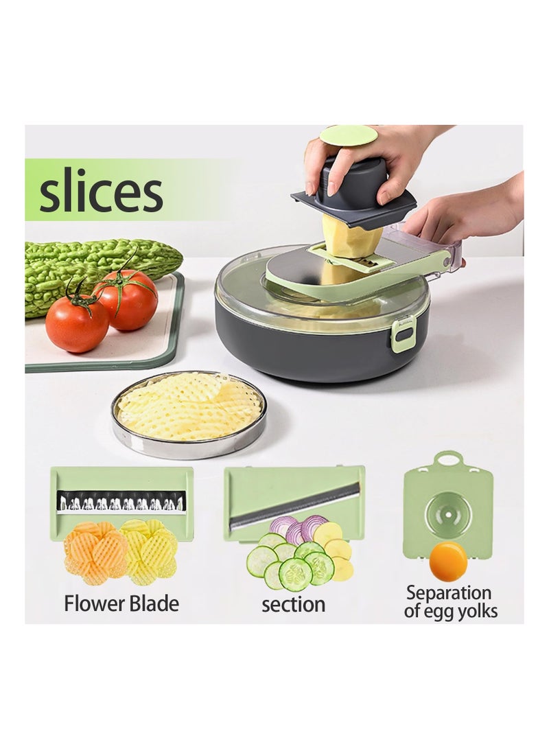 Vegetable Chopper, Onion Chopper, 16 In 1 Multifunctional Food Chopper, Mandoline Food Slicer Chopper Vegetable Cutter Veggie Chopper with Draining Basket French Fry Cutter Kitchen Gadgets