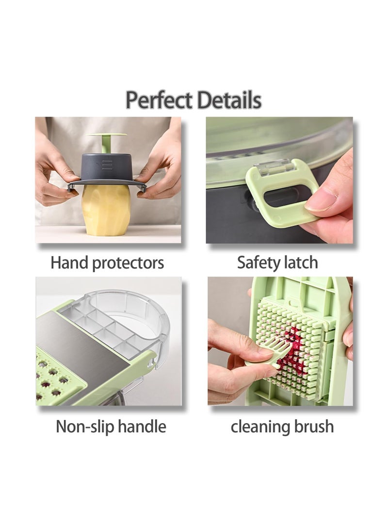 Vegetable Chopper, Onion Chopper, 16 In 1 Multifunctional Food Chopper, Mandoline Food Slicer Chopper Vegetable Cutter Veggie Chopper with Draining Basket French Fry Cutter Kitchen Gadgets
