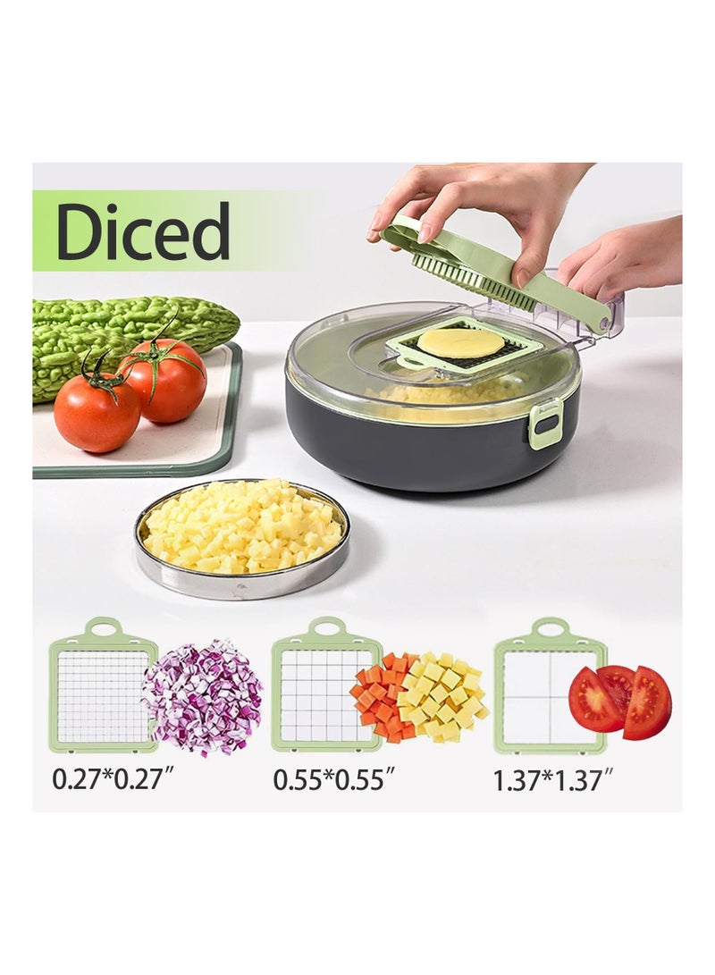 Vegetable Chopper, Onion Chopper, 16 In 1 Multifunctional Food Chopper, Mandoline Food Slicer Chopper Vegetable Cutter Veggie Chopper with Draining Basket French Fry Cutter Kitchen Gadgets