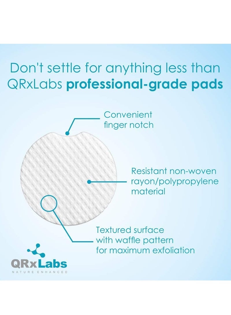 QRxLabs Glycolic Acid 20% Resurfacing Pads for Face & Body with Vitamins B5, C & E, Green Tea, Calendula, Allantoin - Exfoliates Surface Skin and Reduces Fine Lines and Wrinkles - Peel Pads