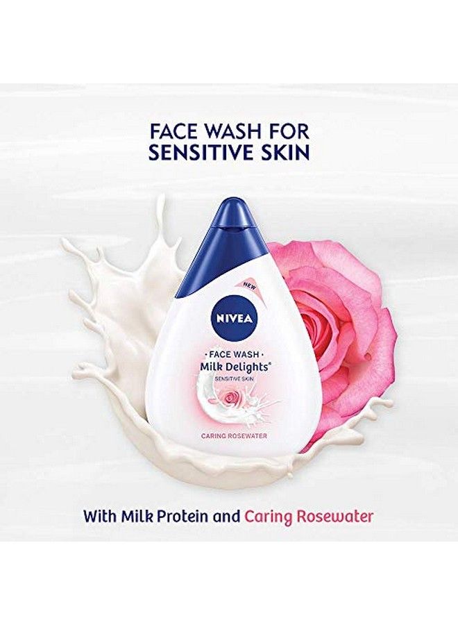 Milk Delights Caring Rosewater Face Wash For Sensitive Skin 100Ml (Pack Of 3)