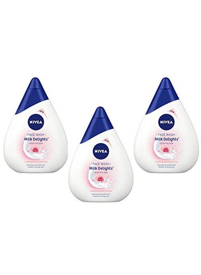 Milk Delights Caring Rosewater Face Wash For Sensitive Skin 100Ml (Pack Of 3)