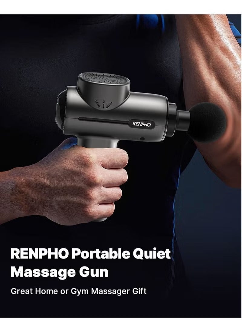 RENPHO Powerful Portable Massage Gun with Long Battery Life and 10 Min Auto-off Protection - Black