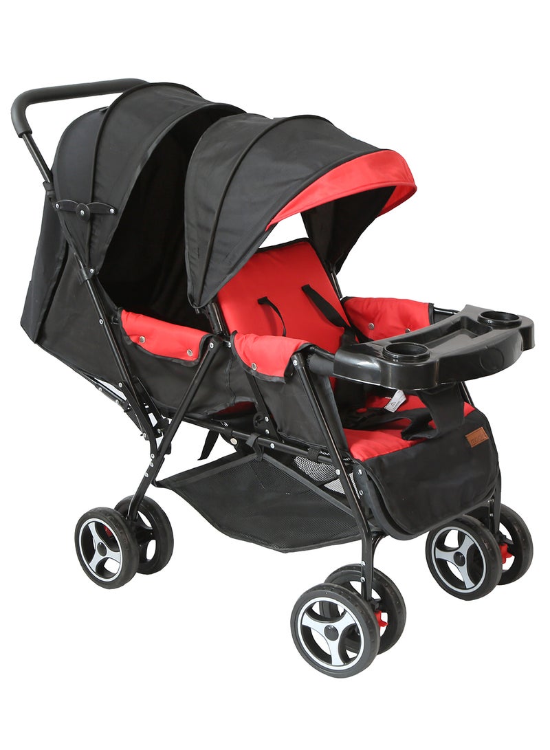 Pair Twin Stroller -  Fire Red