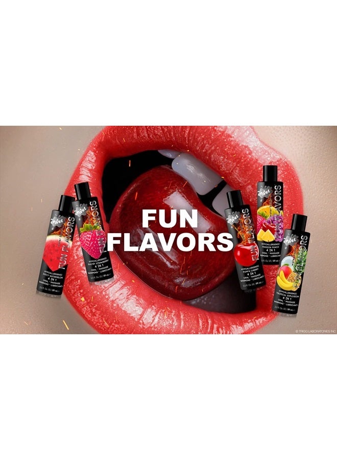 Fun Flavors Passion Punch 4 in 1 Warming Flavored Lube 3 Fl Oz, Premium Personal Lubricant, Men, Women and Couples, Paraben, Gluten, Stain, And Sugar Free