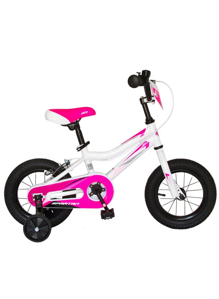 Oryx Bicycle Pink 12 Inches Kids Bike with Training Wheels and Rear Caliper Brakes - Lightweight Girls Bike for Ages 3-5