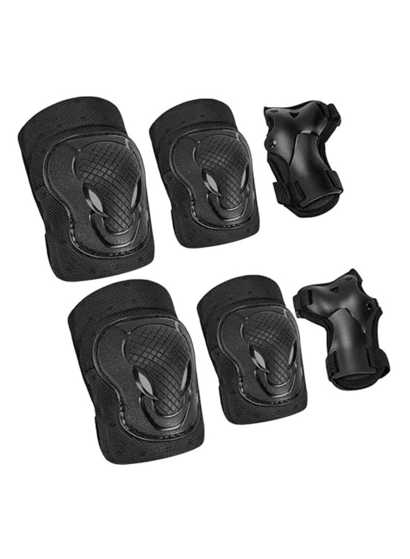 Knee Pads Elbow Pads Wrist Guards Set, for Adult/Youth/Kids, for Roller Skates Cycling BMX Bike Skateboard Inline Skatings Scooter, Soft EVA Filling Material, Adjustable Design, Multi-purpose Gear