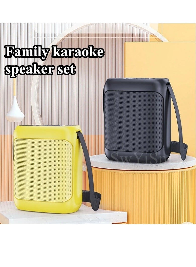 YS-220 Outdoor Karaoke Speaker Big Strap Speaker With Dual UHF Wireless Microphone Golden