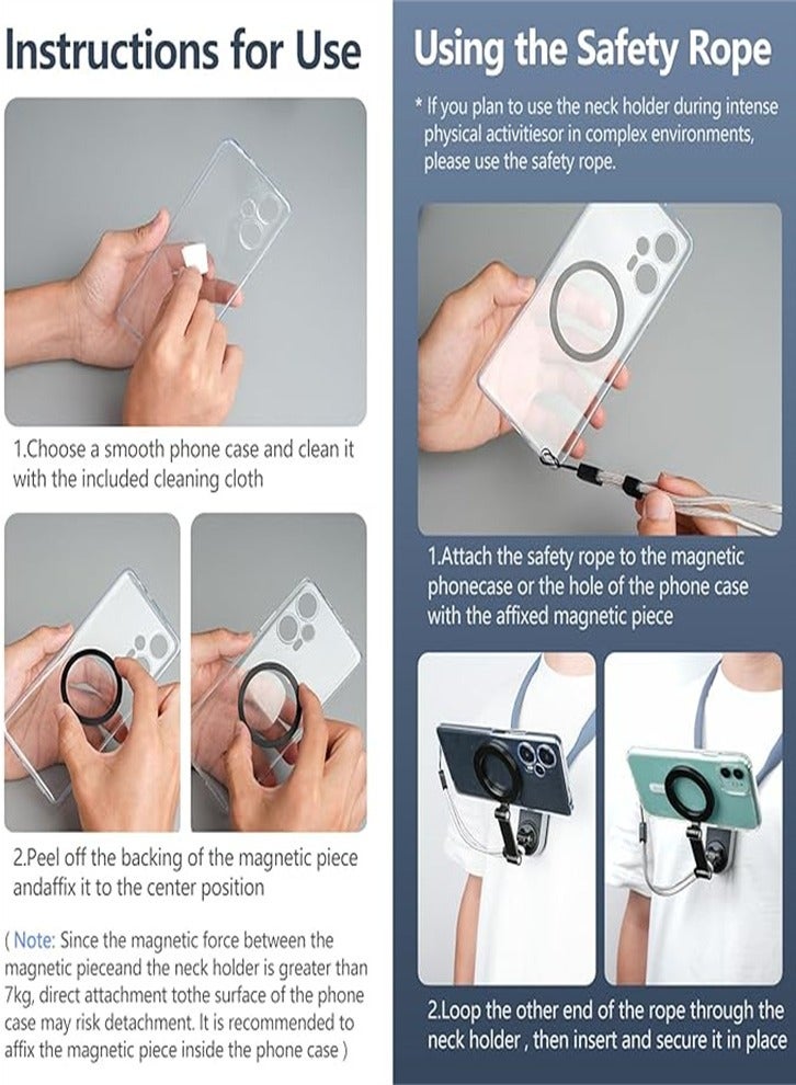 Neck Phone Holder, Cell Phone Holder Around Neck POV/Vlog Selfie Mount Hand Free Phones Neck Holder Video Recording Chest Stand for iPhone 15 14 13 12 Seires and All Smartphones (blue)
