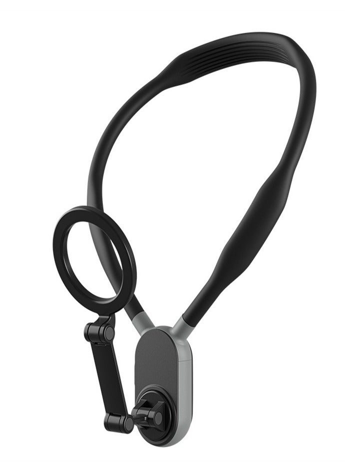 Neck Phone Holder, Cell Phone Holder Around Neck POV/Vlog Selfie Mount Hand Free Phones Neck Holder Video Recording Chest Stand for iPhone 15 14 13 12 Seires and All Smartphones (black)