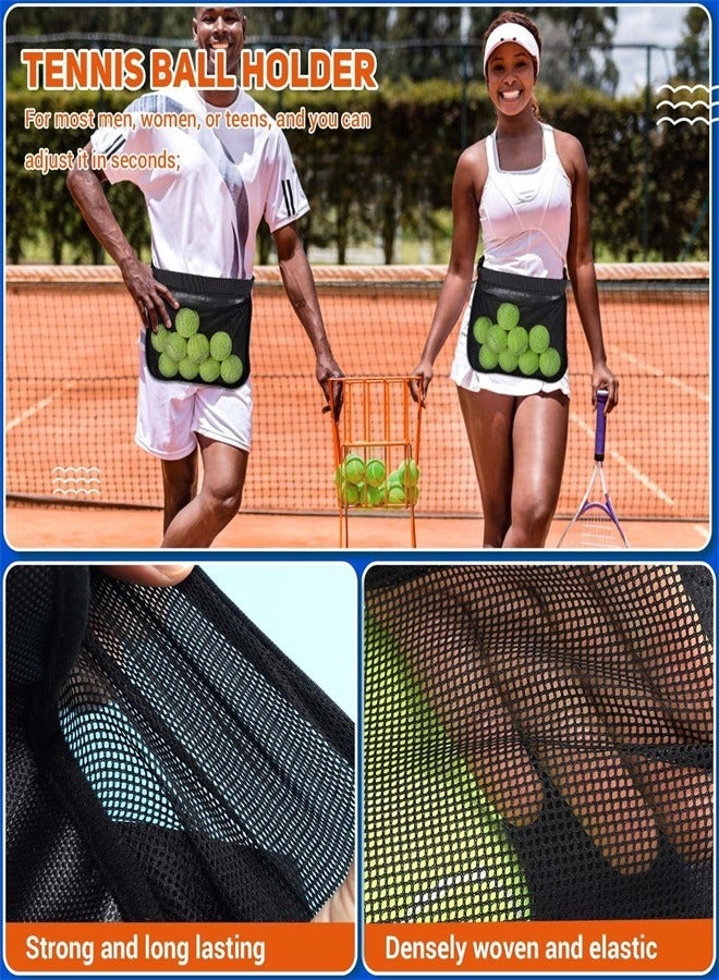 Portable Tennis Bag Sports Bag with Storage Pouch and Waist Pack Mesh Bag Tennis Ball Waist Pouch Holder Tennis Ball Bag Tennis Ball Holder Waist Pickleball Holder Hipster Ball Band Pickleball