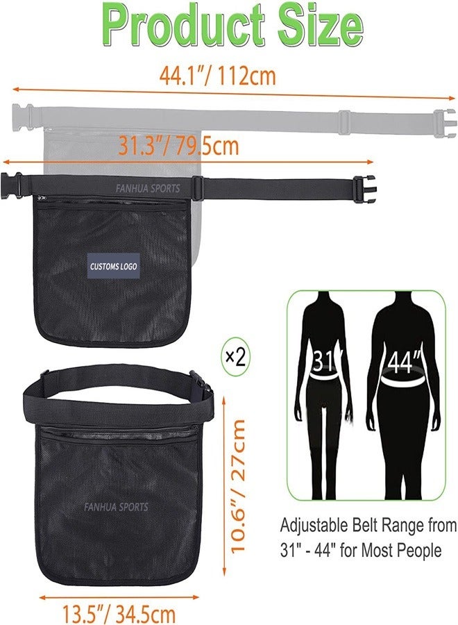 Portable Tennis Bag Sports Bag with Storage Pouch and Waist Pack Mesh Bag Tennis Ball Waist Pouch Holder Tennis Ball Bag Tennis Ball Holder Waist Pickleball Holder Hipster Ball Band Pickleball