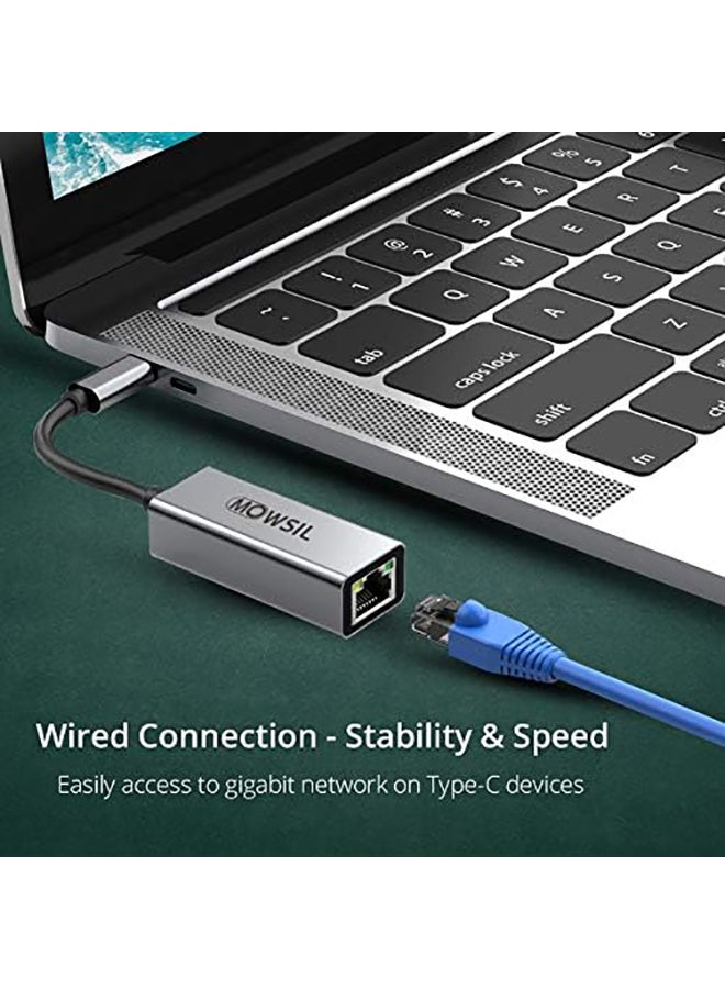USB C to Ethernet Adapter Gigabit Type C to RJ45 Wired Network Thunderbolt 3 LAN Adaptor Compatible with MacBook, Surface Pro, iPad Pro 2021, Switch, PS5,XPS15/13, Huawei P60, Galaxy Tabs