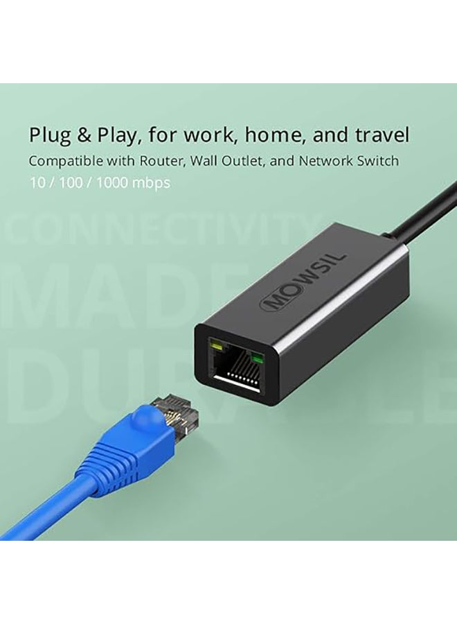 USB C to Ethernet Adapter Gigabit Type C to RJ45 Wired Network Thunderbolt 3 LAN Adaptor Compatible with MacBook, Surface Pro, iPad Pro 2021, Switch, PS5,XPS15/13, Huawei P60, Galaxy Tabs