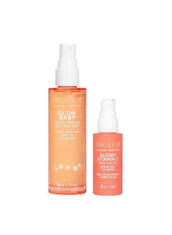 Beauty, Glowy Vitamin C Makeup Primer & Glow Baby Brightening Spf 30 Makeup Setting Spray Duo, Mineral Sunscreen, Brighten, Prime, Blur, Minimize Appearance Of Pores, Glowy Skin, Vegan