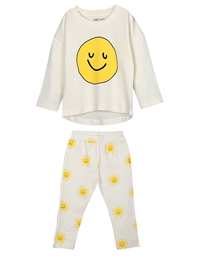 AIKO - Kids Cute Eternal Smiles Long Two Piece Pyjama Set 3-6 Months