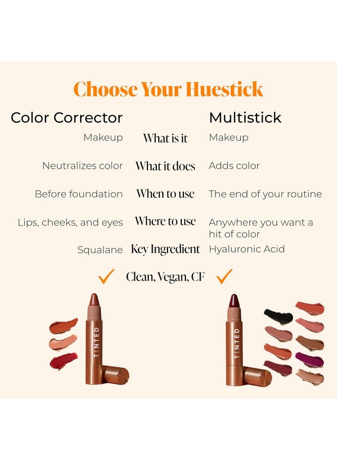 Huestick Multistick In Free: Ultra Creamy Eye Lip And Cheek Multistick Packed With Hydrating Hyaluroinc Acid Squalane Vitamins C + E 3G 0.1Oz