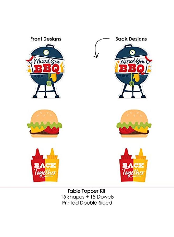 Missed You Bbq Backyard Summer Picnic Party Centerpiece Sticks Table Toppers Set Of 15