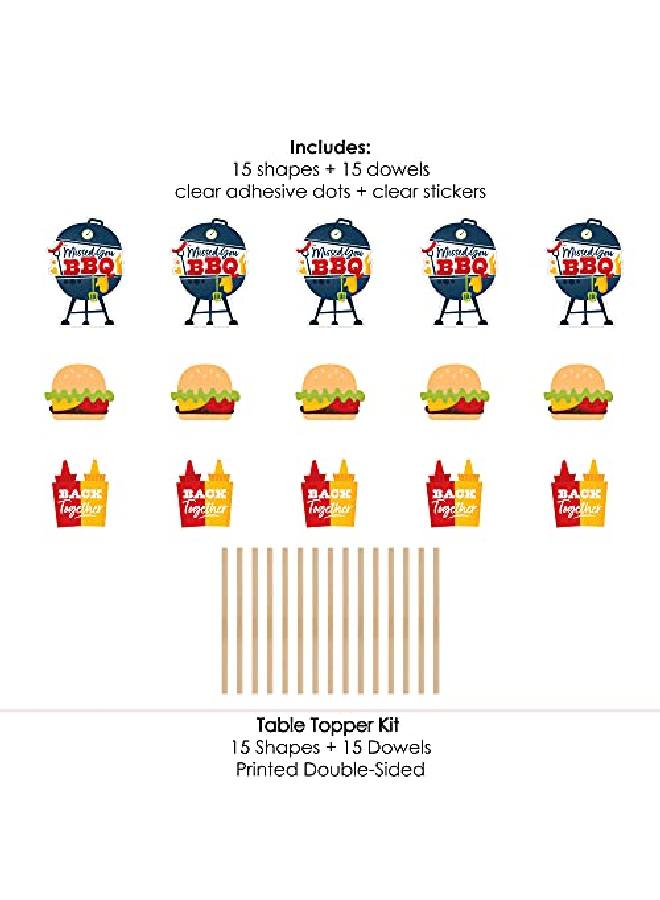 Missed You Bbq Backyard Summer Picnic Party Centerpiece Sticks Table Toppers Set Of 15