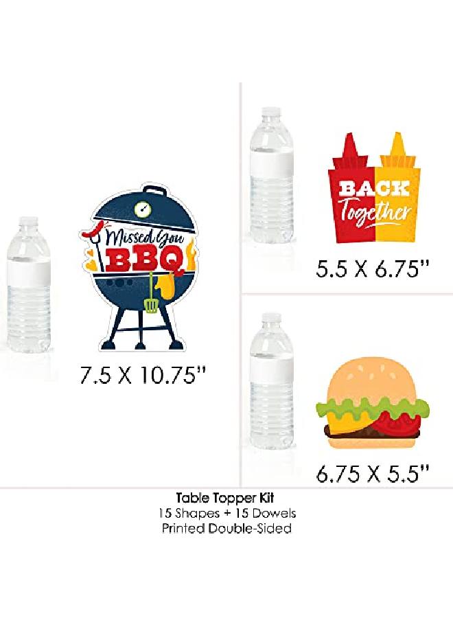 Missed You Bbq Backyard Summer Picnic Party Centerpiece Sticks Table Toppers Set Of 15