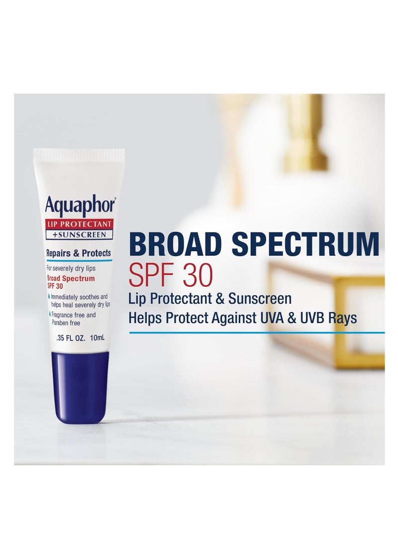 Aquaphor Lip Repair Lip Balm with Sunscreen, Lip Protectant, Lip Balm SPF 30, 0.35 Oz Tube